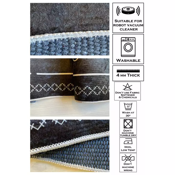 Matto (100 x 100), valkoinen, 100 x 100 cm, kestävä, helppohoitoinen - Suuret ja keskikokoiset matot - 8683743501021 - 1
