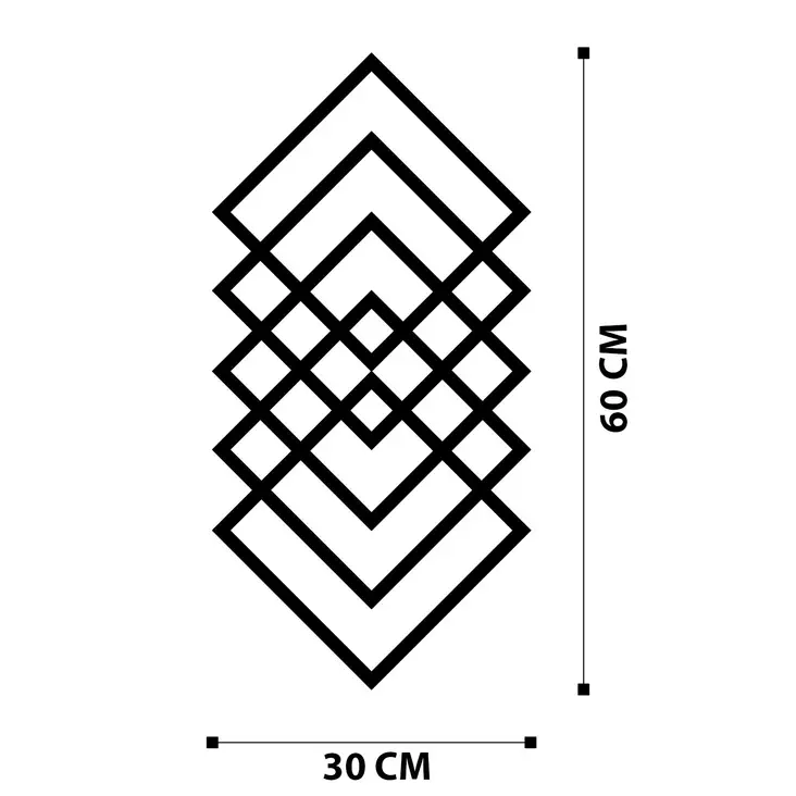 Metallinen Seinäkoriste Musta 30x60 cm - Tyylikäs ja Kestävä Sisustuselementti Kaikille Huoneille - Koristeet, koriste-esineet - 8682870853591 - 1