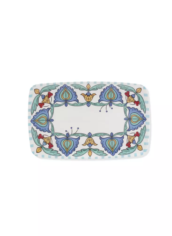 Monivärinen 100% Keraaminen Tarjoilulautanen 34x25 cm - Tyylikäs ja Ajaton Keittiötaideteos - Tarjoiluastiat - 8683743452491 - 1