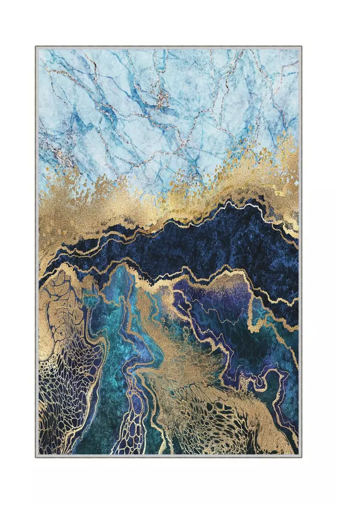 Monivärinen 80x120 cm Antibakteerinen Konepestävä Matto - 100% Polyesteri, 3D Digitaalinen Painatus, Liukumaton Alusta - Pienet matot ja käytävämatot - 8682870591691 - 1