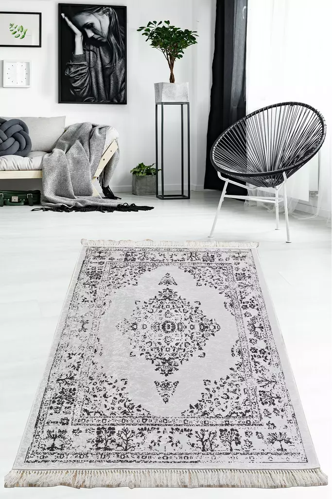 Monivärinen Antibakteerinen Konepestävä Matto 80x120 cm - 100% Polyesteri, Luistamaton, 10 mm Paksuus - Pienet matot ja käytävämatot - 8682870871731 - 1