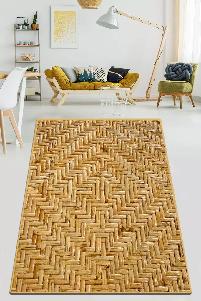 Monivärinen Antibakteerinen Matto 80x120 cm - Konepestävä, Luistamaton, 100% Polyesteri, 10 mm Kokonaispaksuus - Pienet matot ja käytävämatot - 8682870881211 - 1