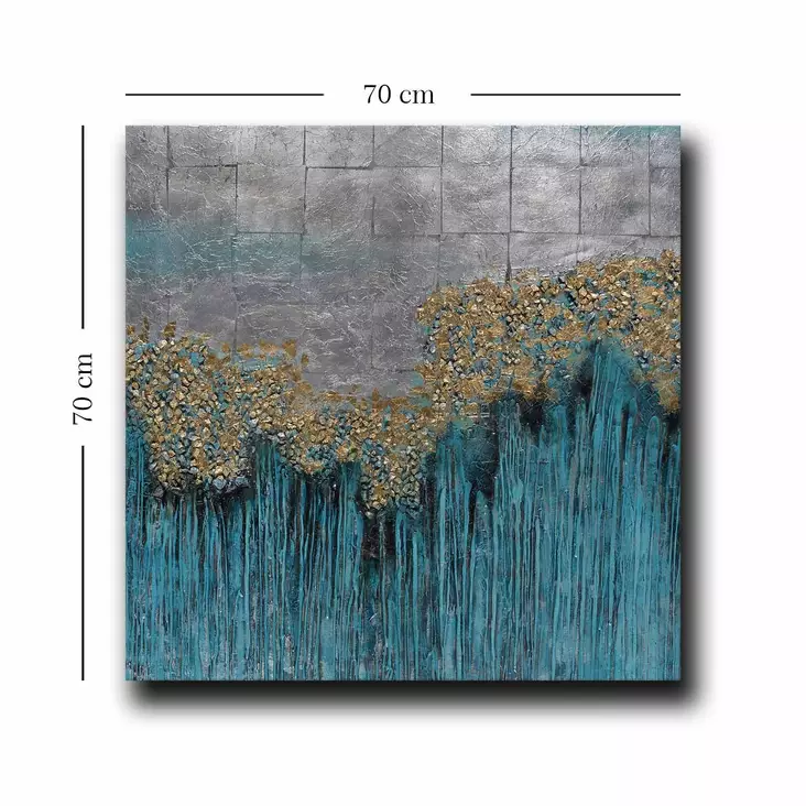 Monivärinen Koristeellinen Canvas-taulu 70x70 cm - 100% Canvas ja Mäntykehys - Tyylikäs Sisustuselementti - Taulut ja kehykset - 8684282626381 - 1
