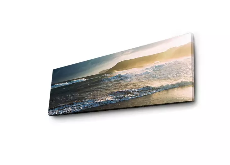 Monivärinen LED-valaistu Suede Canvas Taulu 30x90 cm - Puukehys 3 cm - Paristokäyttöinen - Taulut ja kehykset - 8681181425541 - 1