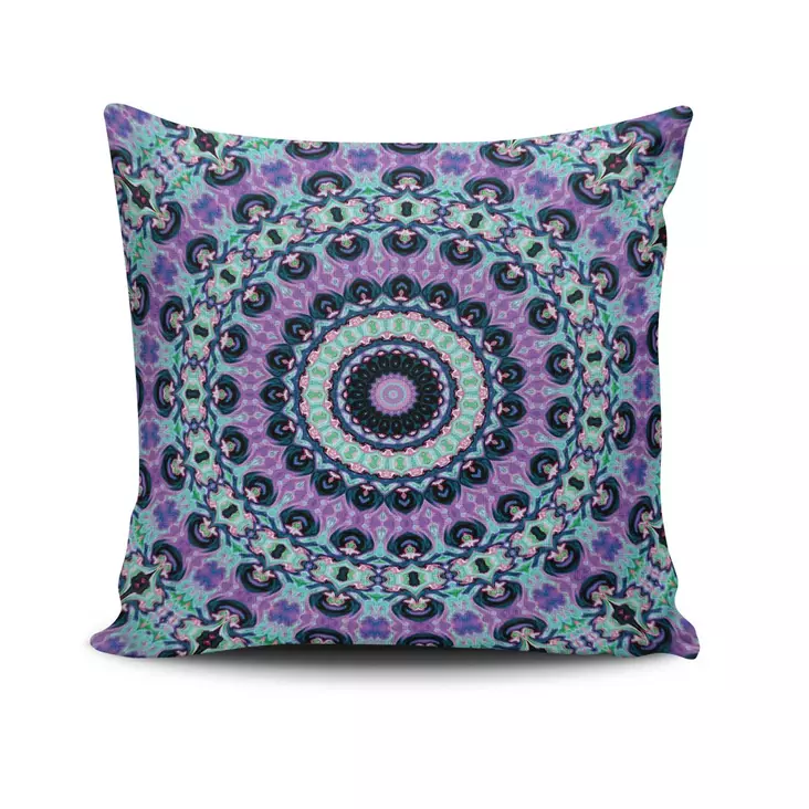 Monivärinen Sisustustyyny 43x43 cm - 50% Puuvilla, 50% Polyesteri, Konepestävä, Silikonitäyte, Piilovetoketju - Koristetyynyt - 8681181676011 - 1