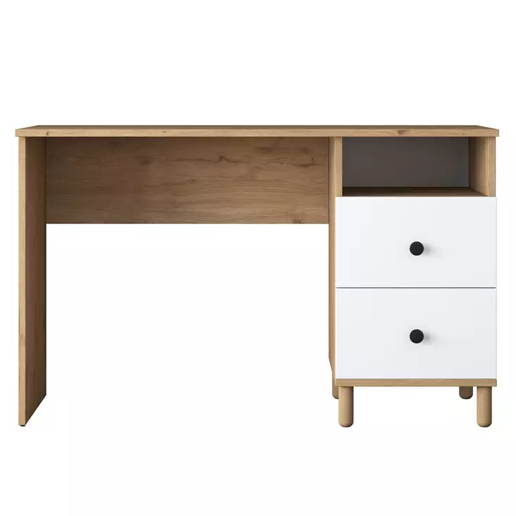 Opiskelupöytä - Tyylikäs ja Kestävä 120x73,8x50 cm, Pähkinä Valkoinen, 100% Melamiinipinnoitettu Lastulevy - Työpöydät - 8683742031741 - 1