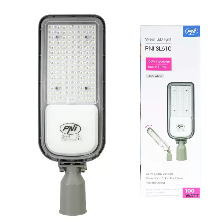 PNI SL610 100W katuvalaisinlamppu, 12000lm, 6500K, 230V - PNI tuotteet - 5949066540691 - 1
