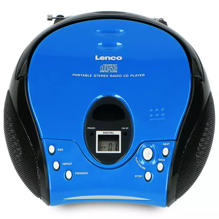 Portable stereo FM radio with CD player Blue / Black - Radiot ja MP3/4-soittimet - 8711902045021 - 10