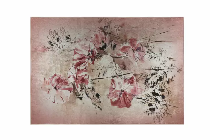 Powder-värinen 120x180 cm matto, 100% polyamidi, konepestävä, liukumaton, digitaalinen painatus, helppohoitoinen - Suuret ja keskikokoiset matot - 8683342407991 - 1