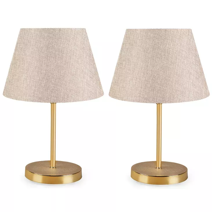 Pöytälamppusarja (2 kpl), kerma, 37 cm korkea, kestävä, helppokäyttöinen - Lattia- ja pöytävalaisimet - 8682870119321 - 1