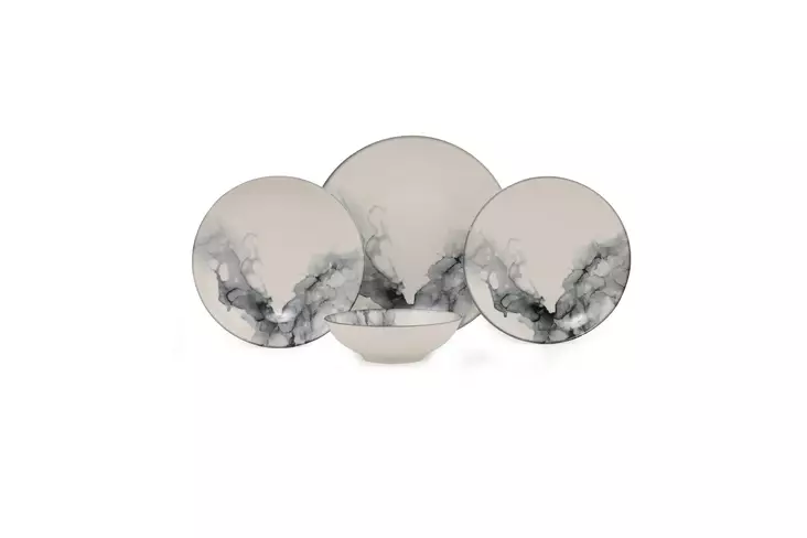 Ruokailuvälinesetti (24 osaa), monivärinen, 22 cm, kestävä, mikroaaltouuni-turvallinen - Lautaset - 8682870703001 - 1