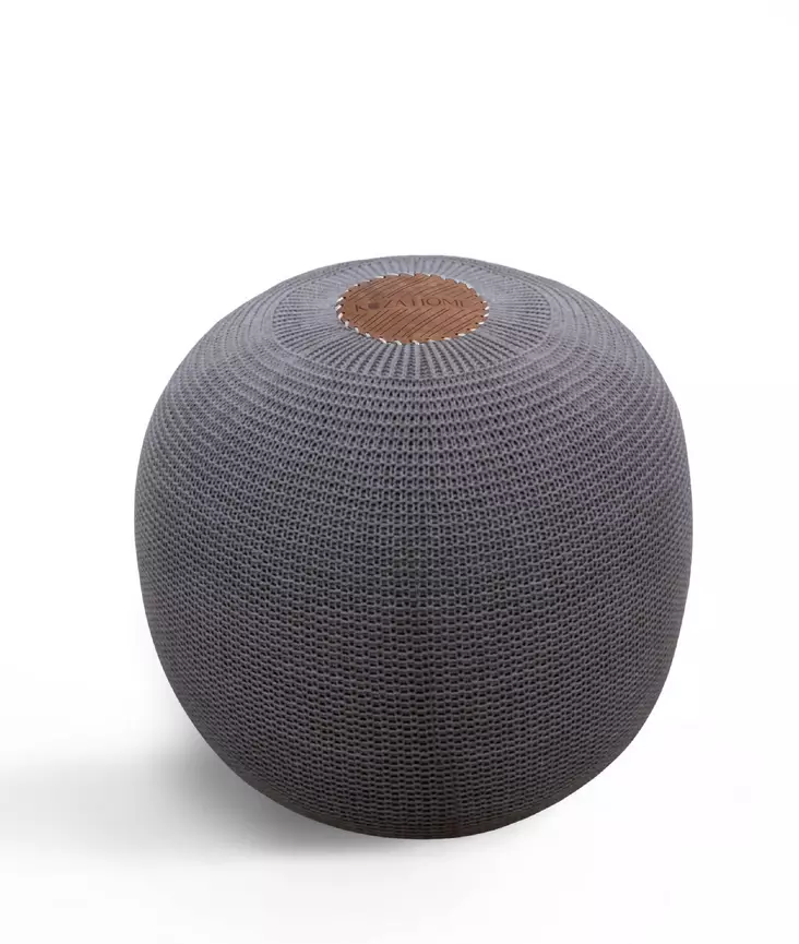 Ruskea Käsintehty Pouffe 100% Akryyli, Polyesteritäyte, 40x40x45 cm - Tyylikäs Sisustuselementti Kotiin - Huonekalut - 8683342532761 - 1