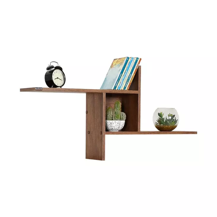 Seinähylly Oslo Pähkinä 100% Melamiinipinnoitettu Lastulevy 100x50x18 cm Tyylikäs ja Kestävä Sisustuselementti - Seinähyllyt - 8684282333401 - 1