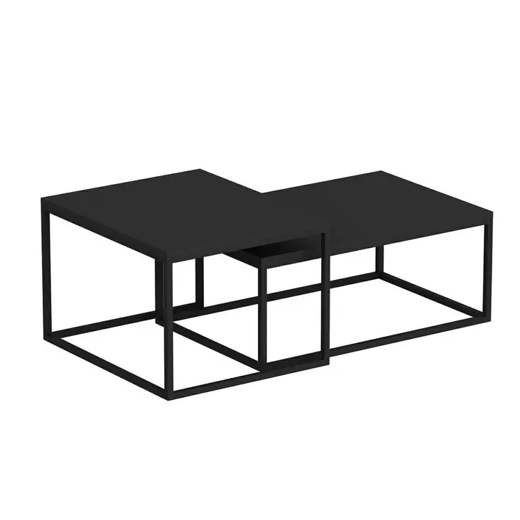 Sijoituspöytä (2 kpl), musta, 60x45x47 cm, 72x45x37 cm, kestävä - Pöydät - 8683742465881 - 1