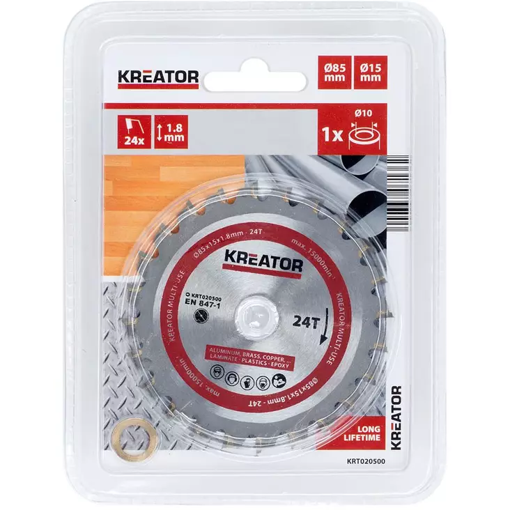 Sirkkelinterä Ø 85x15x1,8mm 24T - Sirkkelinterät - 5400338076121 - 1