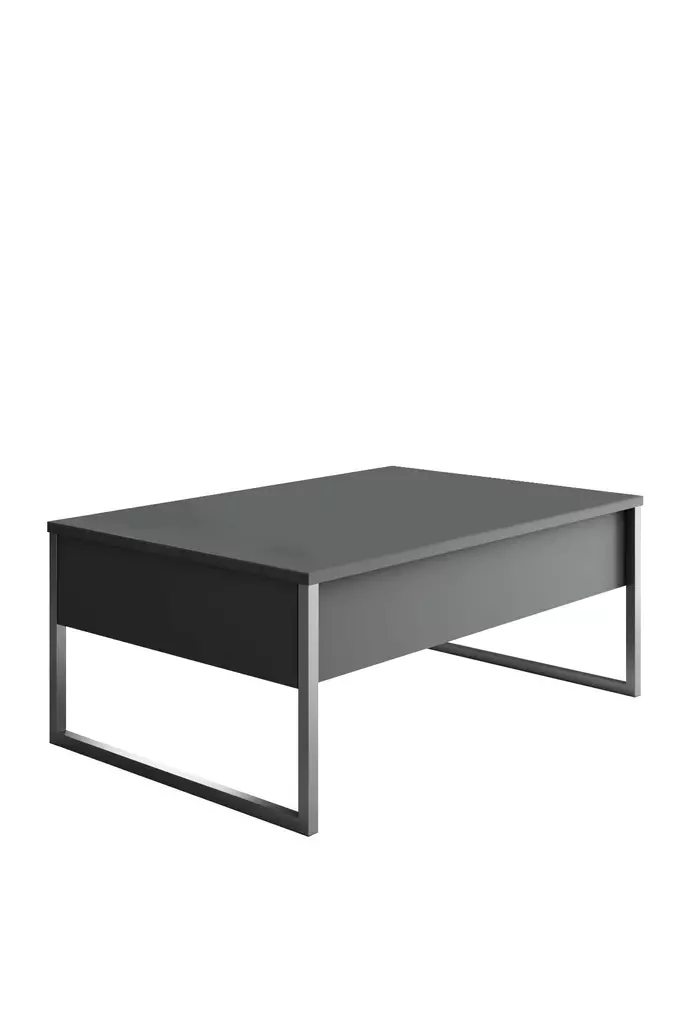 Sohvapöytä Anthracite Silver - 100% Melamiinipinnoitettu Lastulevy, Metallijalat, 90x60x40 cm, Tyylikäs ja Kestävä - Sohvapöydät - 8684282832331 - 1