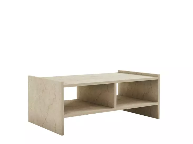 Travertiini Sohvapöytä - 100% Melamiinipinnoitettu Lastulevy, 18mm Paksuus, 90x35x50cm, Yksi Paketti, Tyylikäs ja Kestävä - Sohvapöydät - 8684283030811 - 1