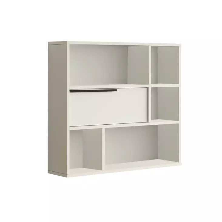 Valkoinen Seinähylly - 100% Melamiinipinnoitettu Lastulevy, 18mm Paksuus, 90,1x81x22cm, Tyylikäs ja Kestävä - Seinähyllyt - 8684282369141 - 1
