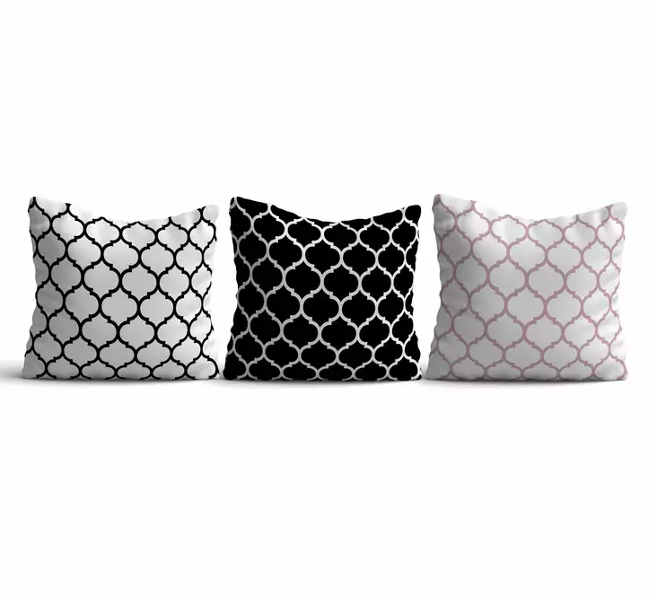 Ylellinen Monivärinen Tyynynpäällinen 3 kpl - 43x43 cm - Puuvilla/Polyesteri - Digitaalinen Painatus - Konepestävä - Koristetyynyt - 8683342759311 - 1
