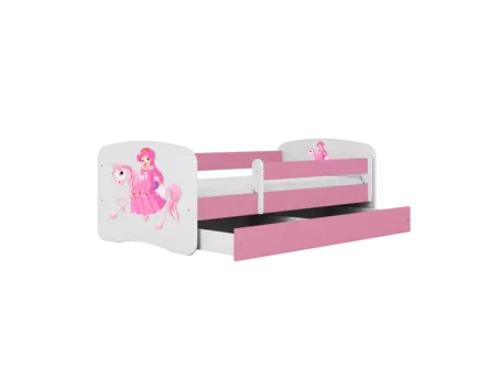 Babydreams lastensänky 160x80cm säilytyslaatikolla - Prinsessa ratsulla, vaaleanpunainen - Lasten huonekalut - TN-227052 - 2