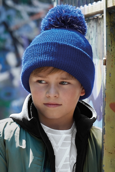 Beechfield Lasten Heijastava tupsupipo, 2 kerrosta, musta - Pipot, hatut ja lakit - TN-223622 - 2