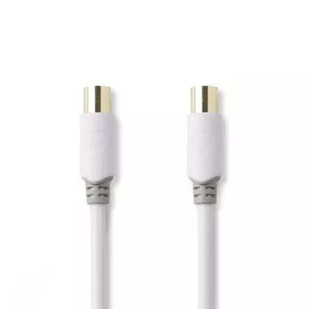 Koaksiaalikaapeli | IEC (Coax) Uros | IEC (Coax) Naaras | Kullattu | 100 dB | 75 Ohm | Tuplasuojattu | 2.00 m | Pyöreä | PVC | Valkoinen | Laatikko - Antennikaapelit - 5412810265282 - 1