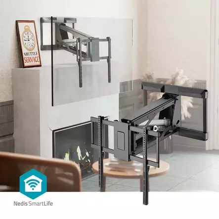 SmartLife Motorised TV Wall Mount | 37 - 75 " | Maximum supported screen weight: 35 kg | Rotatable | Minimum wall distance: 153 mm | Maximum wall distance: 485 mm | Remote controlled | ABS / Steel | Black - TV telineet - 5412810450602 - 5