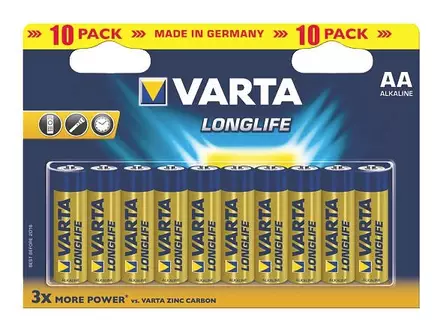 Paristo Varta Longlife AA 10 kpl - Alkaliparistot - 4008496525232 - 1