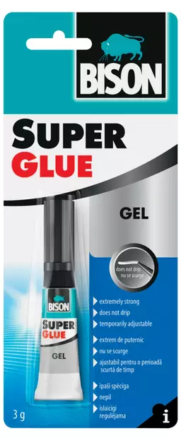 Super Glue Gel 3 g, Bison - Liimat - 8710439113562 - 1