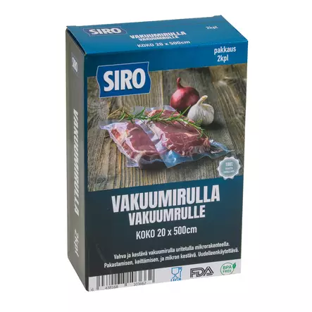 Vakuumirulla 20 x 500 cm 2 kpl - Ruoan pakastus ja säilöntä - 6438168103662 - 2