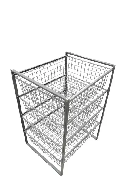 Korihylly valkoinen 4 osaa 45x53x70 cm - Säilytyslaatikot ja korit - 6405086011492 - 1