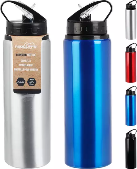 Urheilujuomapullo, alumiini, 750 ml - Juomapullot - 8719987842542 - 1