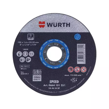 Katkaisulaikka 125x1,6 speed - Laikat kulmahiomakoneeseen - 4038898437802 - 1