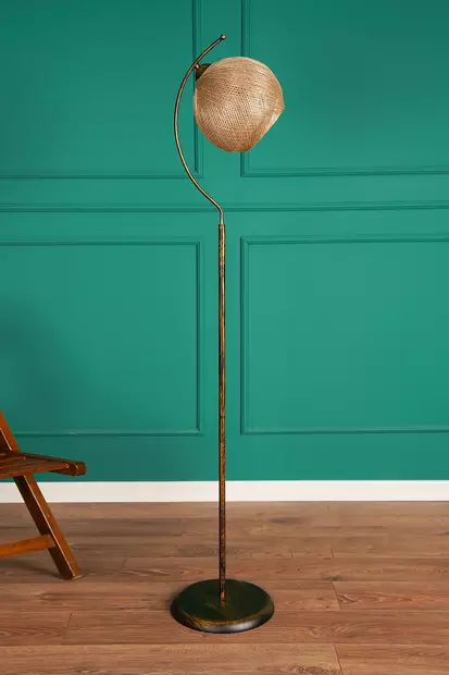Lattiavalaisin, musta kulta, 165 cm korkea, boheemi, tyylikäs - Lattia- ja pöytävalaisimet - 8683342319652 - 2