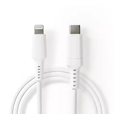Lightning Kaapeli | USB 2.0 | Apple Lightning 8-Pin | USB-C Uros | 480 Mbps | Niklattu | 2.00 m | Pyöreä | PVC | Valkoinen | Laatikko - USB-kaapelit - 5412810315512 - 2