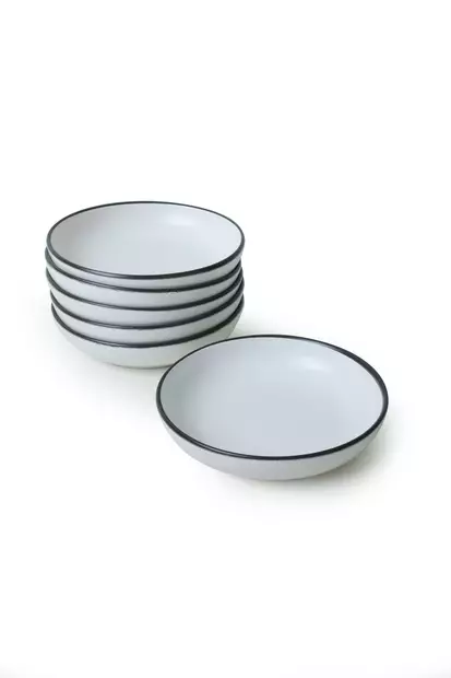 Matta Valkoinen Salaattikulho Setti 6 kpl - 100% Keraaminen, Antibakteerinen, Mikroaaltouuni- ja Astianpesukoneenkestävä - Tarjoiluastiat - 8684283440702 - 1