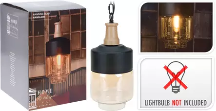 Moderni riippuvalaisin 18 x 32 cm lasia - Lamput ja loisteputket - 8711295647352 - 1