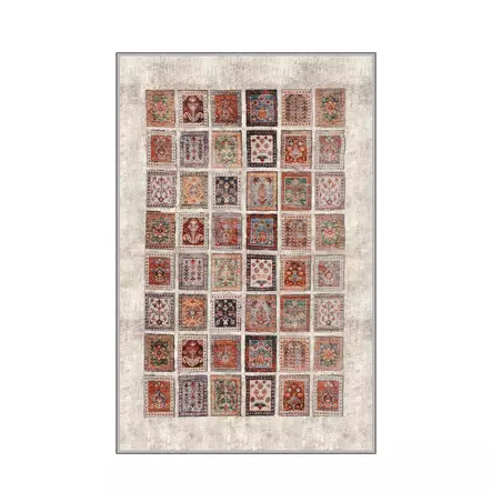 Monivärinen eteisen matto käytävämatto 100x200 cm - 100% Polyesteri, Antibakteerinen, Konepestävä, PVC Liukumaton Alusta - Suuret ja keskikokoiset matot - 8682870070202 - 1