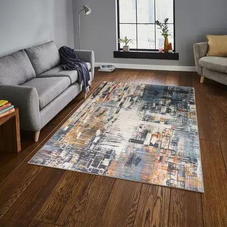 Monivärinen eteisen matto käytävämatto 100x200 cm - 3D Digitaalinen Painatus, Konepestävä, Liukumaton, Antibakteerinen, 100% Polyesteri - Suuret ja keskikokoiset matot - 8681875632002 - 2