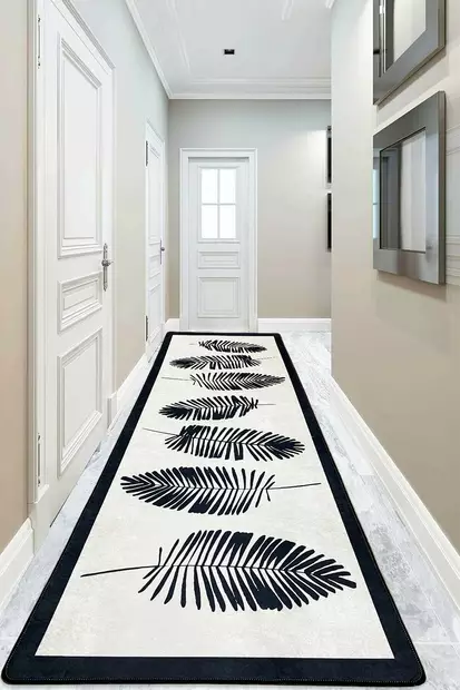 Monivärinen eteisen matto käytävämatto 80x150 cm - 100% Polyesteri, Antibakteerinen, Konepestävä, Liukumaton, 10 mm Nukka - Pienet matot ja käytävämatot - 8683743270972 - 2