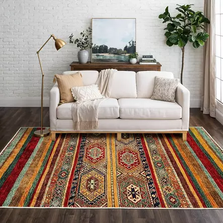 Monivärinen Matto 60x100 cm - 100% Polyesteri, Antibakteerinen, Ekologinen, Konepestävä, Liukumaton Alusta - Pienet matot ja käytävämatot - 8683342897372 - 1