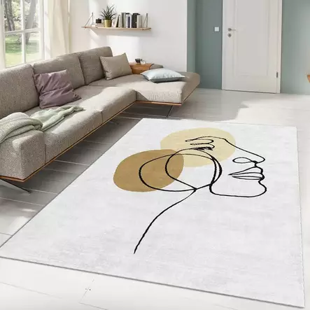 Monivärinen Polyesterimatto 120x180 cm - Liukumaton, Konepestävä, Digitaalinen Painatus, 10 mm Nukka - Suuret ja keskikokoiset matot - 8682870682832 - 2