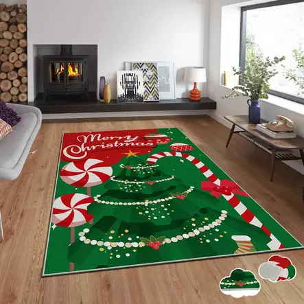 Monivärinen Velvet-matto 120x180 cm - 100% Polyesteri, Konepestävä, Liukumaton, Digitaalinen Painatus, Helppohoitoinen - Suuret ja keskikokoiset matot - 8683342369442 - 2