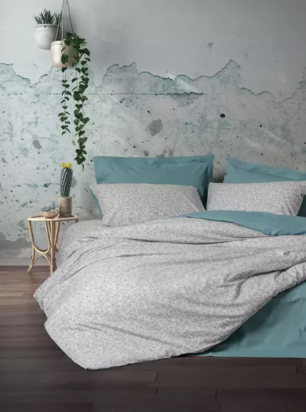 Ranforce parisängyn pussilakanasetti, minttu, 200 x 220 cm, pehmeä, helppohoitoinen - Lakanat ja tyynyliinat - 8684283028122 - 1