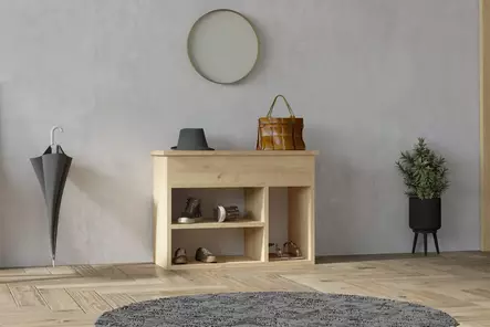 Tyylikäs ja Toimiva Kengänsäilytyskaappi - Tammi, 100% Melamiinipinnoitettu, 70x50x31 cm, Seinään Kiinnitettävä - Kaapit ja lipastot - 8683743420742 - 2
