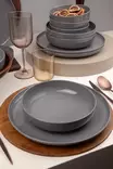 12-osainen Posliiniastiasto - Anthracite - Mikroaaltouuni- ja Astianpesukoneenkestävä - 4 x 27 cm, 4 x 20 cm, 4 x 15 cm - Tarjoiluastiat - 8684283203642 - 5