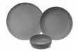 12-osainen Posliiniastiasto - Anthracite - Mikroaaltouuni- ja Astianpesukoneenkestävä - 4 x 27 cm, 4 x 20 cm, 4 x 15 cm - Tarjoiluastiat - 8684283203642 - 9