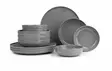 12-osainen Posliiniastiasto - Anthracite - Mikroaaltouuni- ja Astianpesukoneenkestävä - 4 x 27 cm, 4 x 20 cm, 4 x 15 cm - Tarjoiluastiat - 8684283203642 - 10