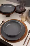 12-osainen Posliiniastiasto - Anthracite - Mikroaaltouuni- ja Astianpesukoneenkestävä - 4 x 27 cm, 4 x 20 cm, 4 x 15 cm - Tarjoiluastiat - 8684283203642 - 3