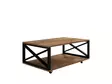 2-Tasoinen Monikäyttöinen Sohvapöytä, Atlantic Pine, 100% Melamiinipinnoitettu, 98x33,6x60 cm, Pyörillä, Lisäsäilytys - Sohvapöydät - 8682870286542 - 1